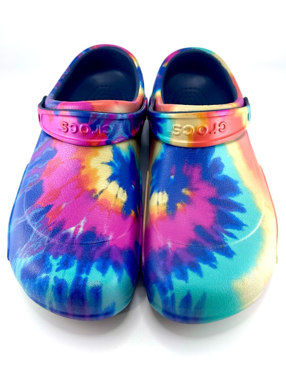 Crocs Unisex Bistro Graphic Tie Dye Slip Resistant Work Clogs Size M12